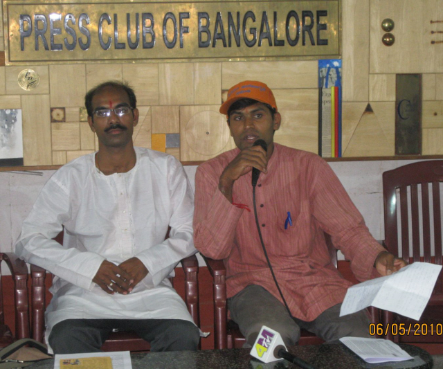 From Left : Mr. Chetan Janardan and Mr. Chandru Moger - addressing in the Press Conference